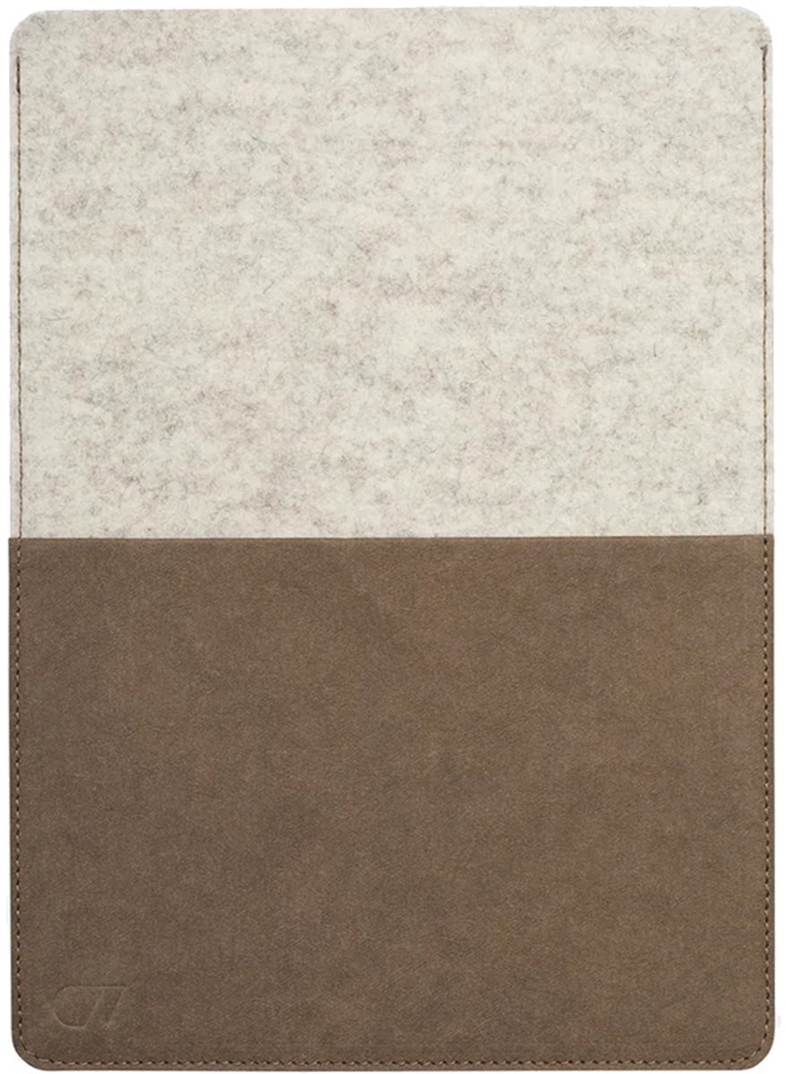 Oakywood Sleeve geschikt voor MacBook Air 15" - Stone Grey - Merino Wolvilt en Washpapa