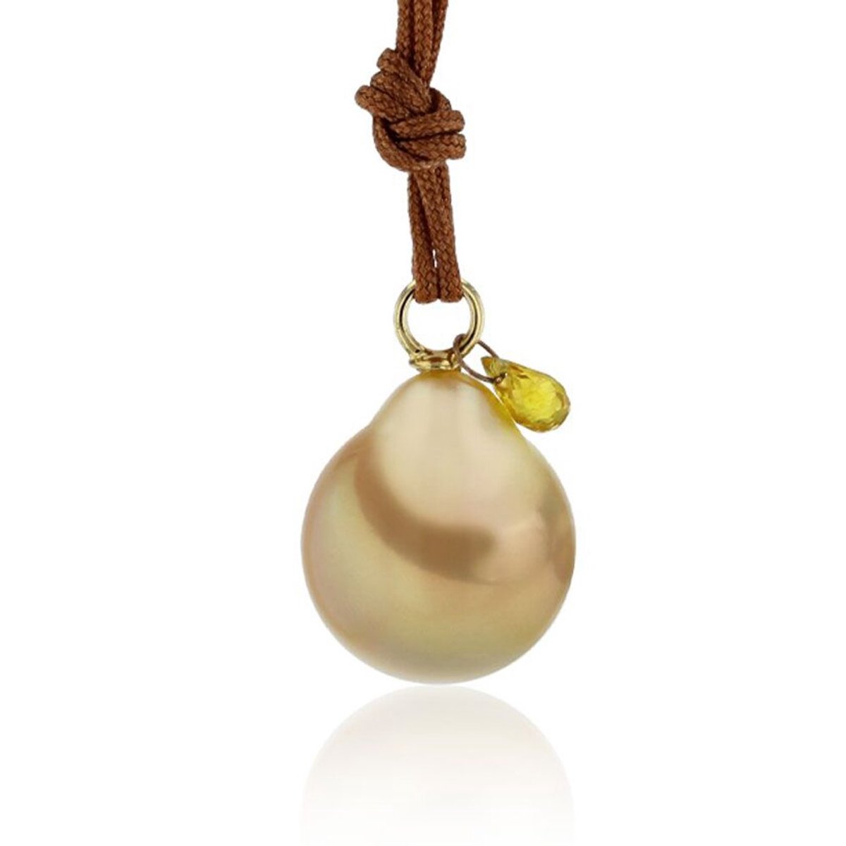 Luna-Pearls - 204.1408 - Hanger - 750/-Geel goud met Tahiti gekweekte parel