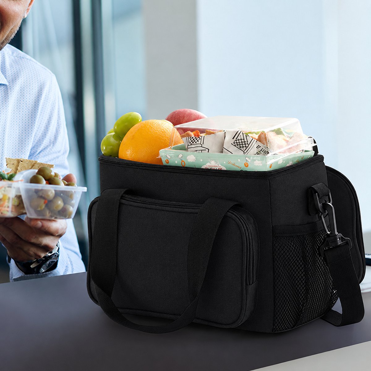 Ciddo 4 Laags Geïsoleerde Koeltas - Lunchtas 15 liter - Opvouwbaar - Zwart - Vakantie - Picknick - Voor School, Werk En Outdoor — cadeau in Cadeau-ideeën - foto 3