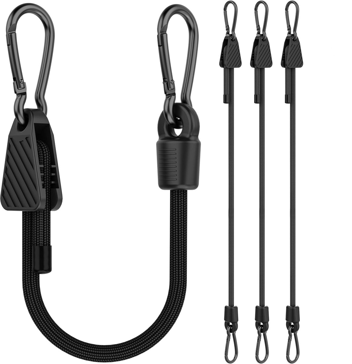 carmdering - Spanngummi Met Karabiner - Elastiek Met Haak - Spanband Set - Verstelbare Lengte 100cm - Extra Sterke Trekkracht - Naturlatex Materiaal - Weerbestendig En Robuust - Veilige Ladingzekering Voor Onderweg - 4 Stuks