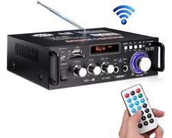 Versterker Stereo HiFi - Bluetooth 5.0 - HIFI Bluetooth Power Amplifier - Audio Versterker - Versterker - Stereo Versterker - Amplifier - Versterkers - FM-radio - SD/USB-kaartingang - LCD-scherm