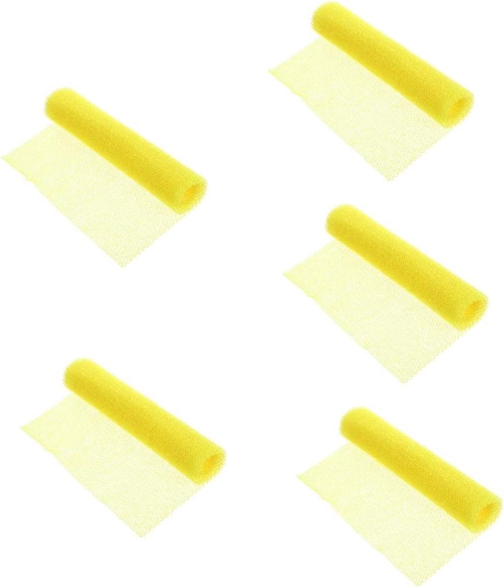 Douche Scrub Handdoek - Lichaamsscrub - Huid Reinigen - Lange Handgreep - 80 cm - Geel