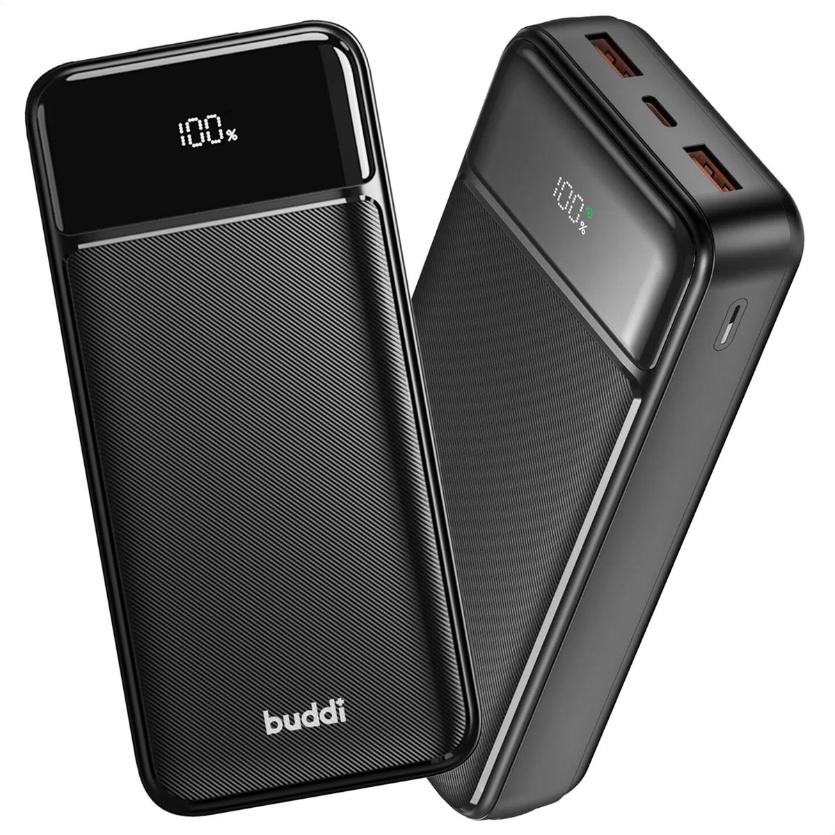 Buddi Boost - Duo Pack - 20.000 mAh Powerbank - Reisformaat - LED Display - USB-A - USB-C Snelladen - Universele Draagbare Oplader voor o.a. Samsung en iPhone - Ideaal voor Handbagage - Zwart – foto 3