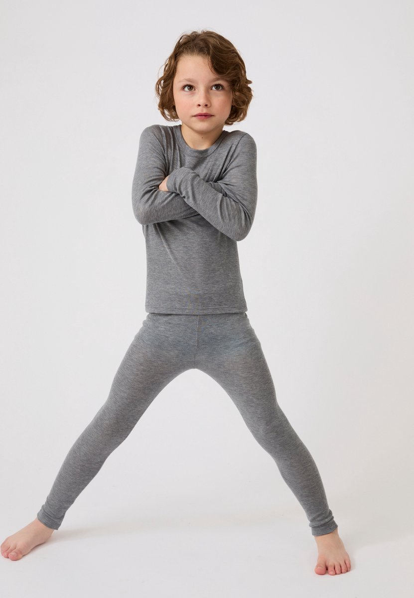 Damart - Fijn geribde legging, mix van Thermolactyl Sensitive - Kinderen - Grijs - 14 JAAR