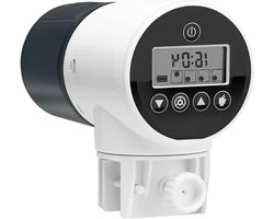 Automatische Voeder - Voerautomaat Aquarium - Vis Voeren - Programmeerbare Tijden - 200ml Capaciteit - Zwart Wit