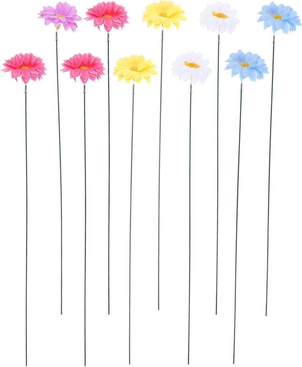 Tuinornamenten Paalversieringen - Bloem Decoraties - Tuin Verfraaien - Weerbestendig Materiaal - 30 cm Hoog - Diverse Kleuren