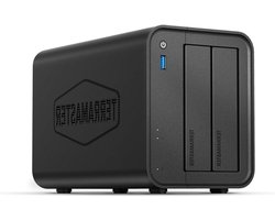 NAS Opslag – Netwerk Schijf – Multimedia Hub – Quad-Core Processor – 2 Bay 60TB – Zwart