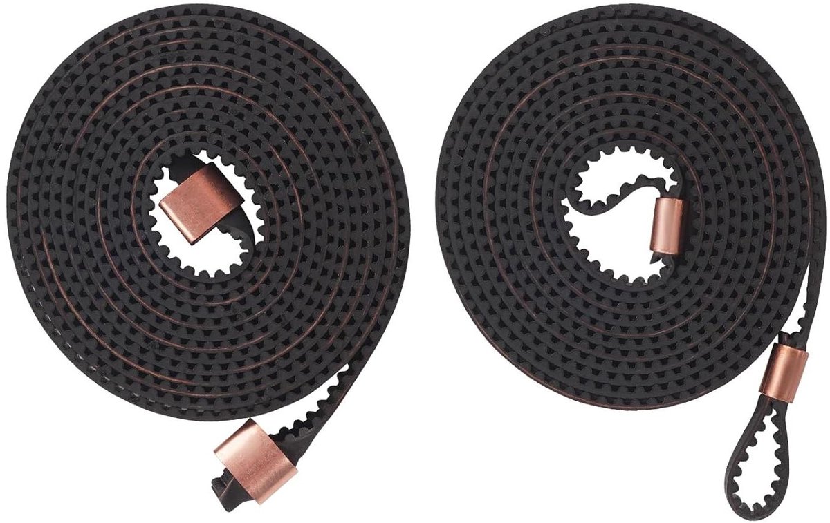 3D-printer riemen - Aandrijfriemen set - Precisie printen - Versterkt rubber - 6 mm breed - Zwart