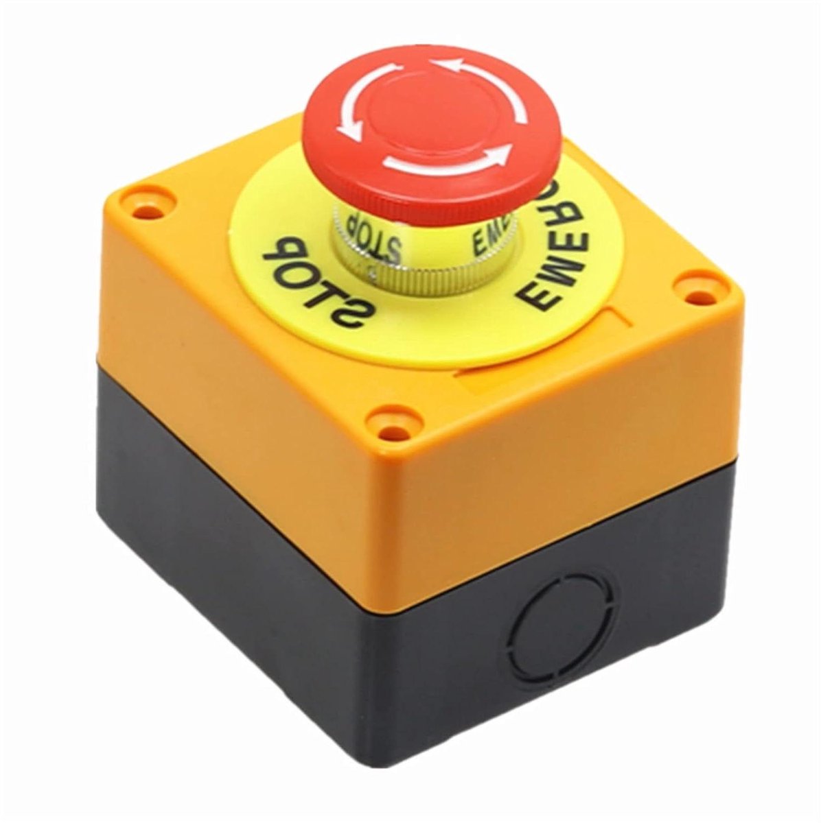 Drukknop Schakelaar - Noodstop Knop - Machine Bediening - DPST Dubbelpolig - 22 mm Paneel - Rood