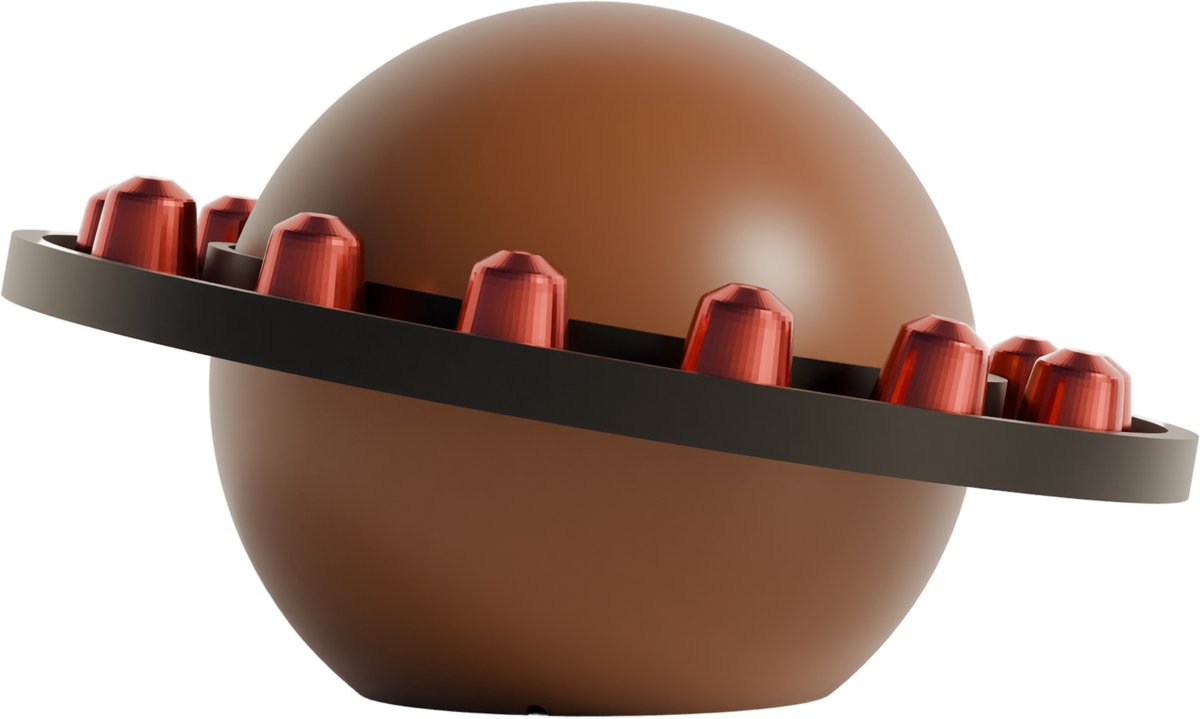 Fiastra Orbit capsulehouder geschikt voor Nespresso capsules - capsule dispenser - koffiecup houder - bruin - 12 x 12 x 11 cm