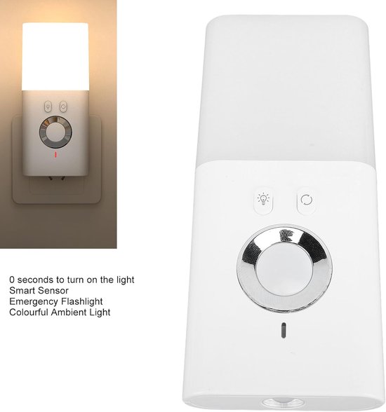 LED Nachtlampje - Stekkerlampje Bewegingssensor - Veilige Verlichting - Automatische Sensor - 4000K Warm Wit - Wit — afbeelding 5