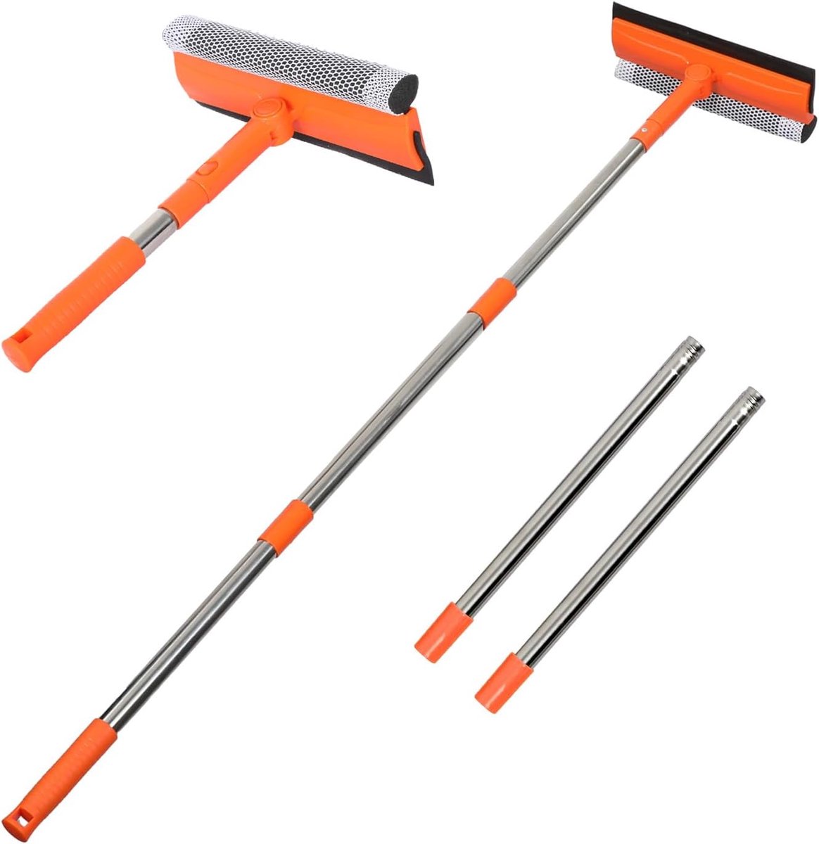 Leifheit raamwisser 2in1 - met telescoopsteel en draaiknop (25-145 cm) - Raamwasser - Raam