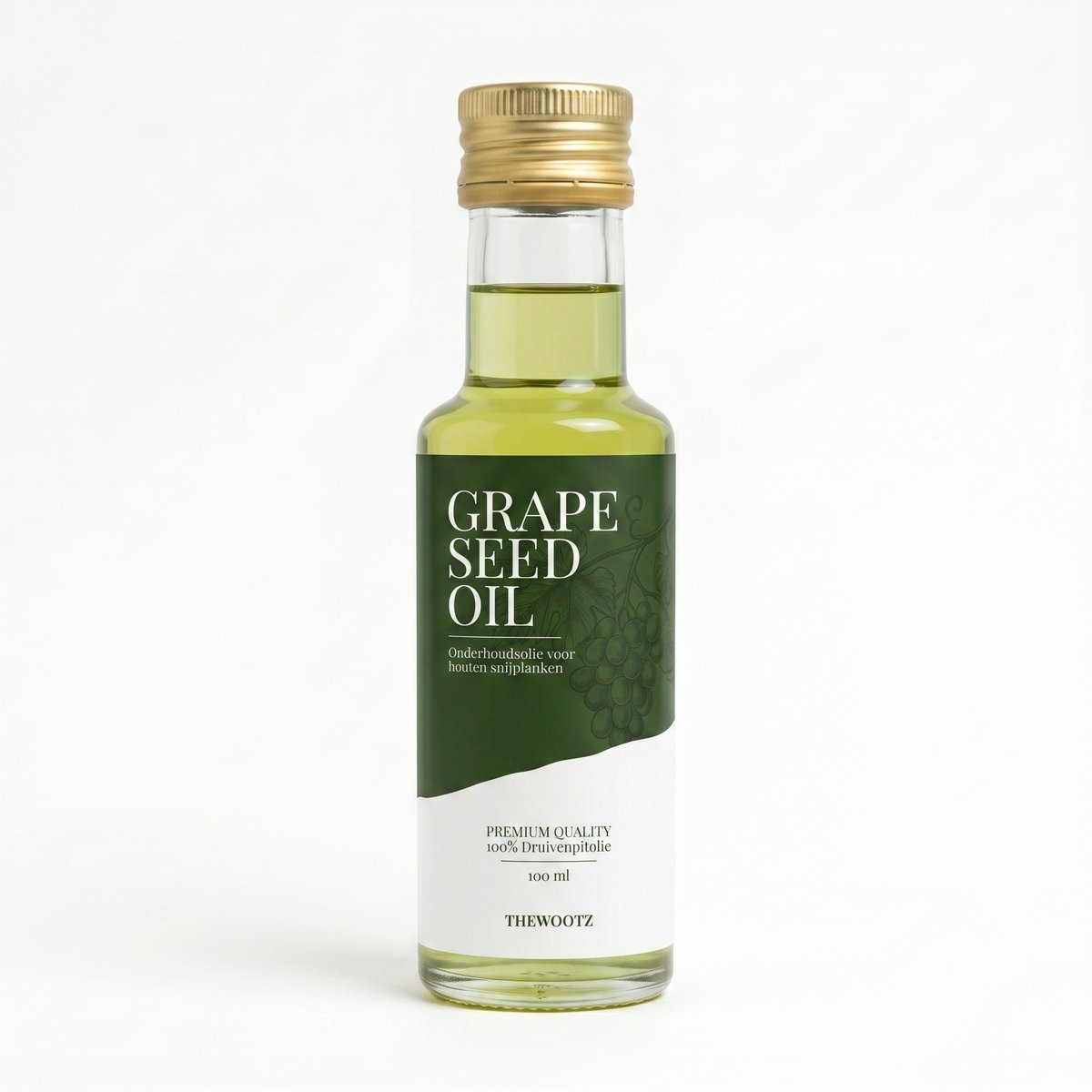 TheWootz Onderhoudsolie 100 ml – 100% Druivenpitolie – Snijplank Olie voor Houten Snijplanken, Hakblokken en Borrelplanken