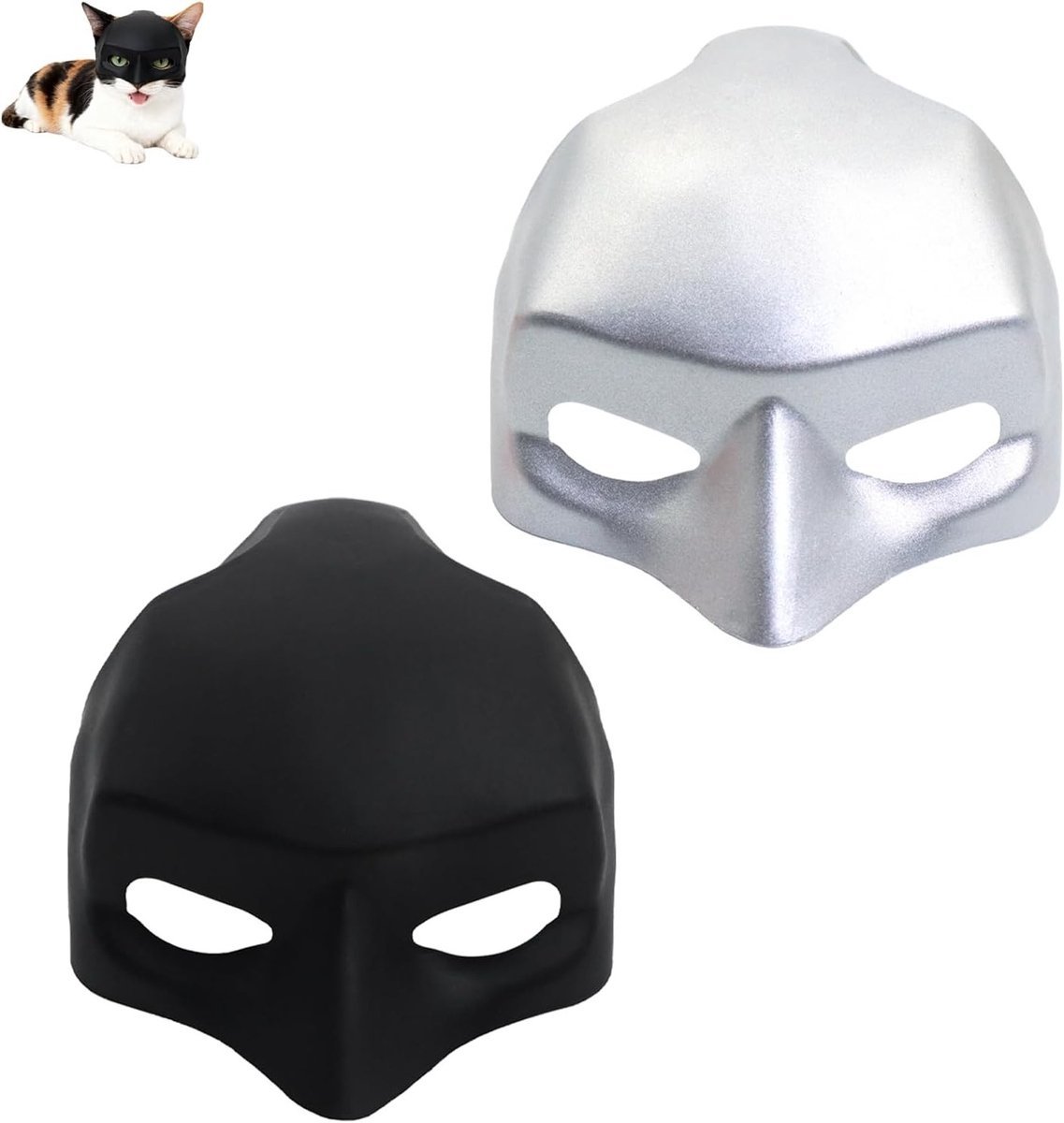 2 Stuks Kattenmaskers, Grappige Halloween Kostuumaccessoires voor Huisdieren, Ideaal voor Feestjes en Verkleedpartijen, Grote Maat