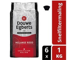 Koffie douwe egberts snelfilter melange rood 1kg | 6 stuks