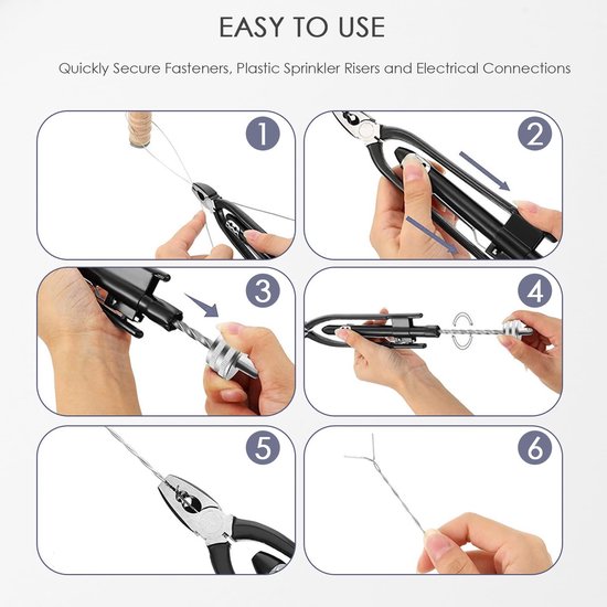 aladdien - Torsie Pliers - Veiligheidsdraad - Hoogwaardige kwaliteit - 9 inch - Voorwerkzaamheden - Handig gereedschap - Geschikt voor professionals... van Merkloos — afbeelding 3