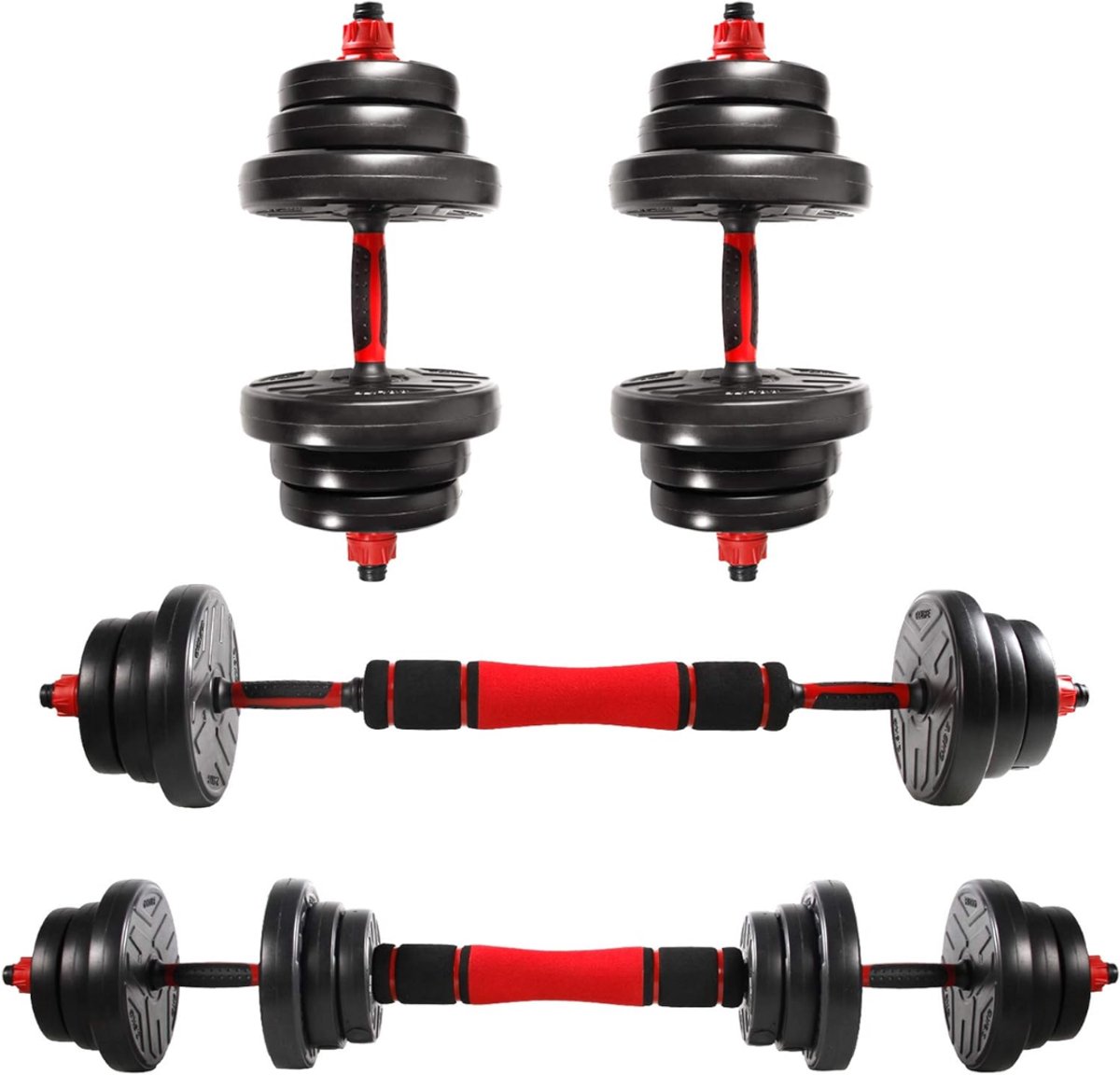 YOR® Verstelbare Dumbells - Verstelbare Dumbbells - Dumbell Set - Verstelbare Dumbell - Zwart - 47cm x 25cm x 25cm