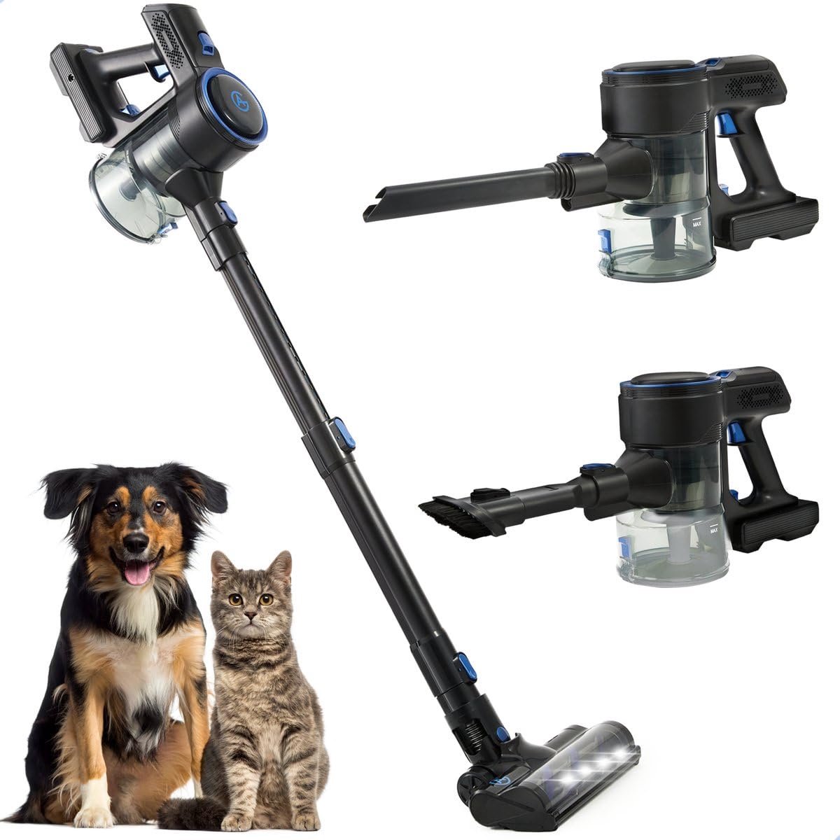 Bol.com AG4100 Steelstofzuiger Draadloos - Midnight Blue -Stofzuiger Zonder Zak - Geschikt voor Dierenharen- Krachtig -Kruimeldi... aanbieding