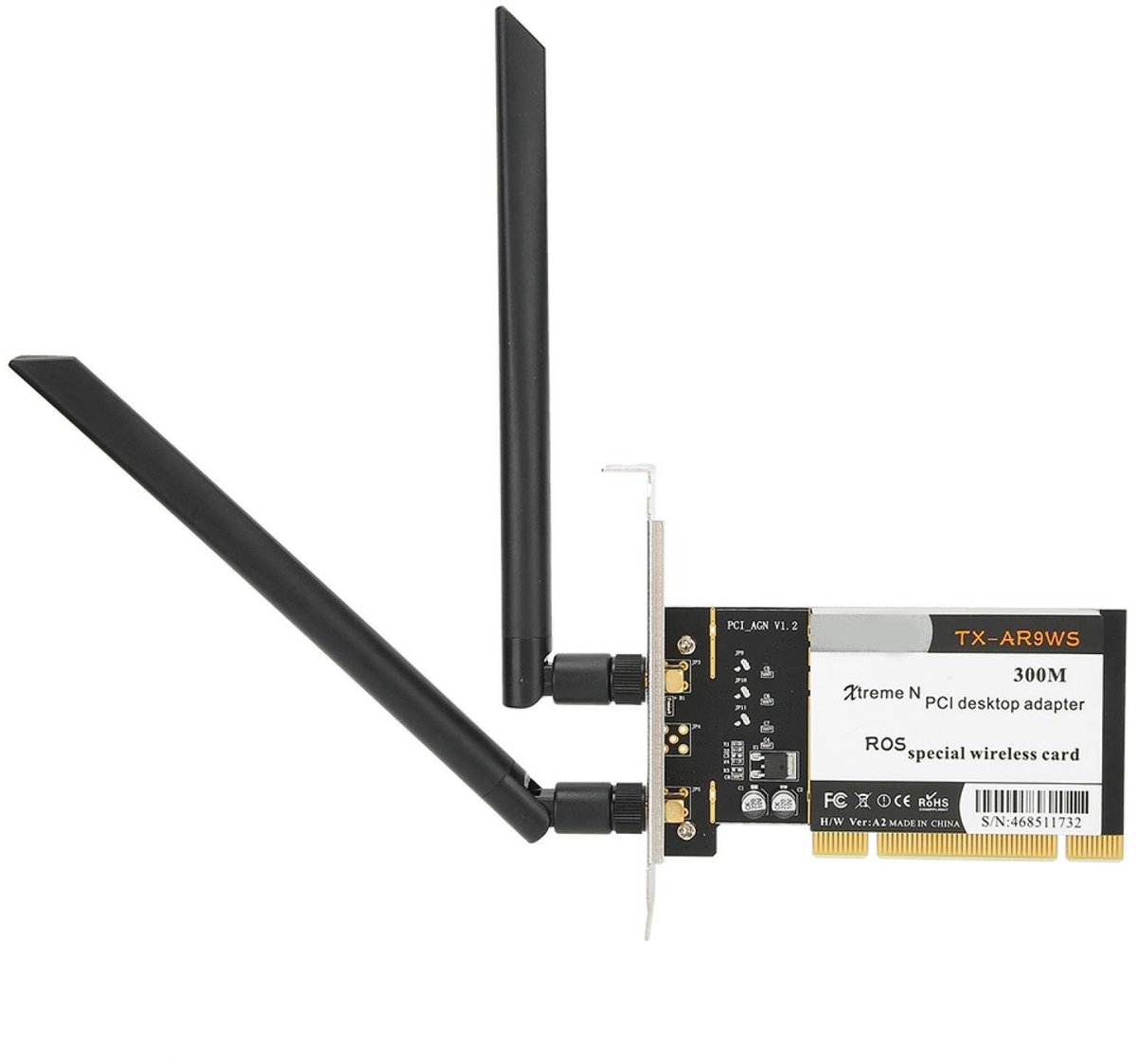 SVGCommerce - TX-AR9WS AR9220 PCIe wifi-kaart - 300 Mbps draadloze wifi-adapter - Compact formaat - Ondersteunt XP - Ideaal voor thuisgebruik - Betrou