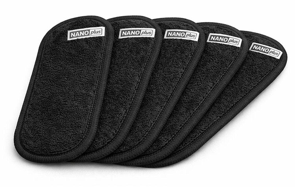 NanoPlus Brillendoekjes 5 Stuks – Zwart – Nanovezel (Microvezel) – Krasvrij & Streeploos – Voor Bril en Schermen