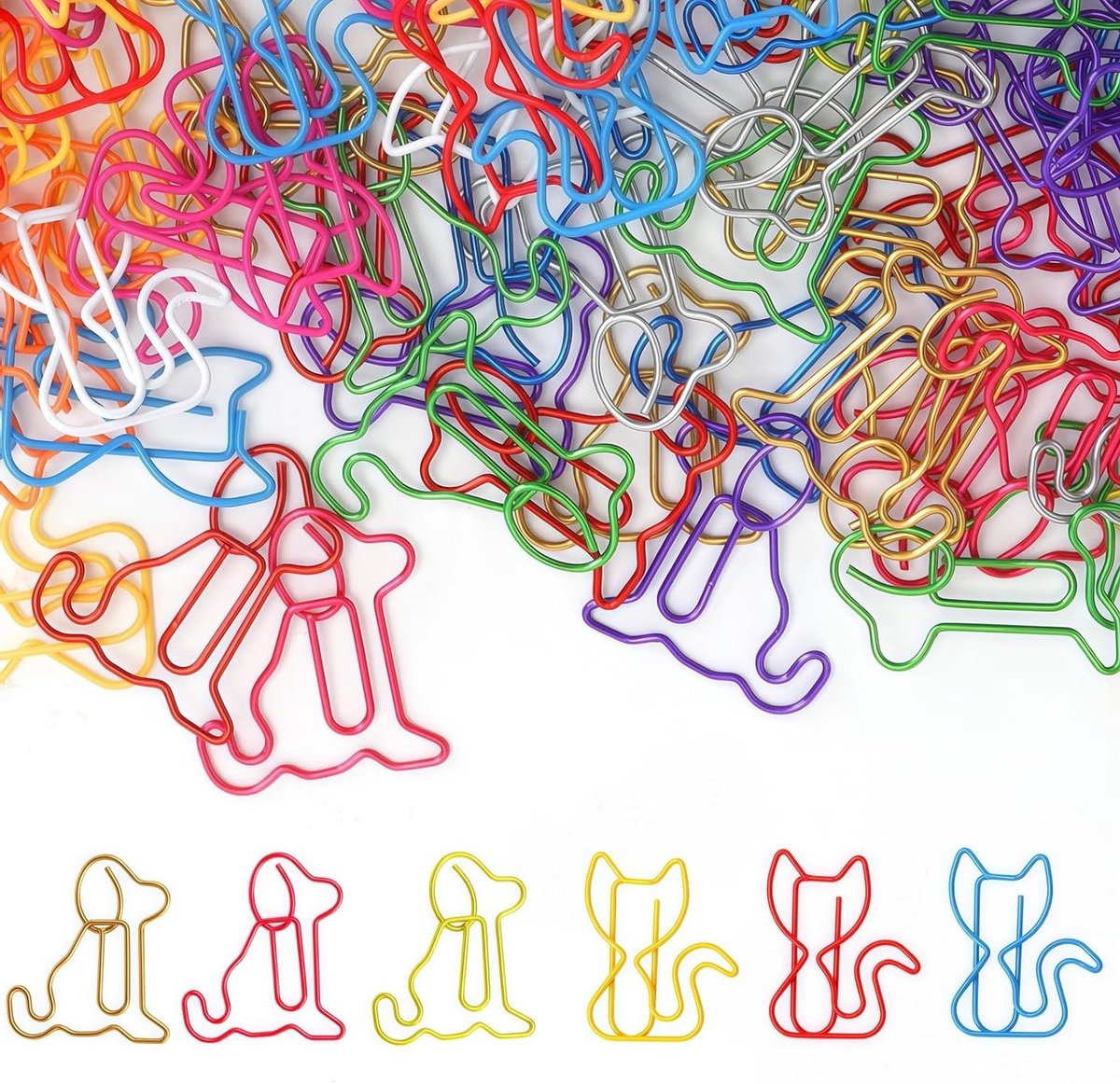 Metalen Paperclips met Dierenontwerpen, Kleurrijke Boekenleggers en Grappige Decoratieve Clips voor Kantoor, School en Cadeaus
