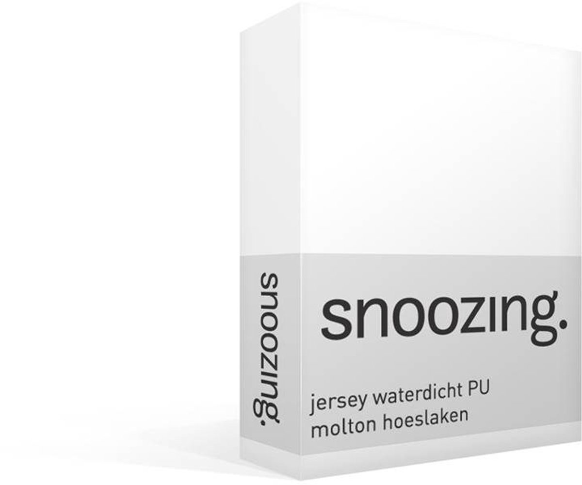 Snoozing Jersey - Waterdicht PU - Hoeslaken - Eenpersoons - 100x210/220 cm - Wit