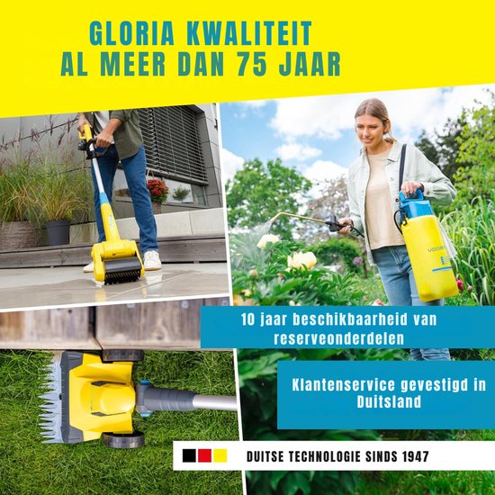 KAD® Elektrische Onkruidborstel - Onkruidverwijderaar inclusief 2 Borstels - Telescopisch Verstelbaar 118cm - Geel van Kad — afbeelding 3