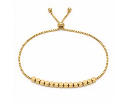 Pax Amare Bolo Armband - 18k Goud Verguld Stainless Steel - Bolletjes Slider Dames Venetiaanse Armband - 16.5cm + 5cm verstelbaar