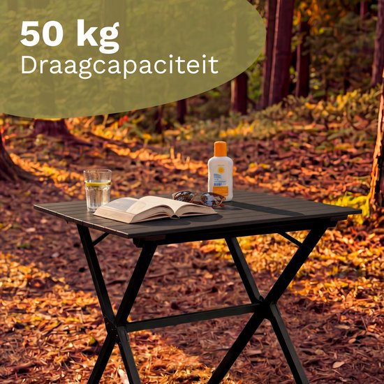 TRVLMORE Campingtafel - 80x58x71 cm - Lichtgewicht met Aluminium Frame - Vouwtafel Verstelbaar - Kampeertafel - Klaptafel - Zwart van Merkloos — afbeelding 5