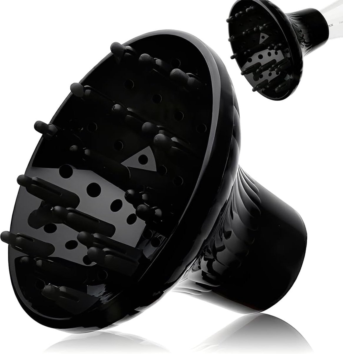 Universele haardiffuser, sterke grip, haardroger met 4,2 cm tot 5,2 cm, voor krullen of golvend haar, diffuser voor krullend haar