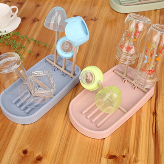 TSD goods - Flessen Droogrek - Flessenrek Baby - Droogrek Voor Baby Flessen - Baby Voeding - Uitklapbaar - Blauw van Merkloos — afbeelding 3