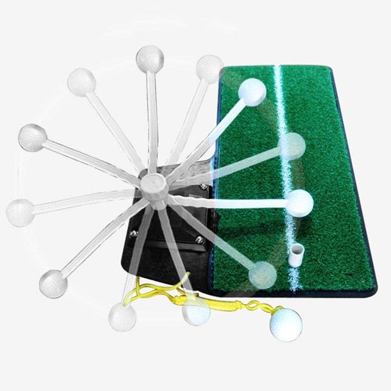 Golf Putting Mat - Golf Trainingshulp - Golfvaardigheden Verbeteren - 360 Graden Roterend - 47x34 cm - Groen van GOLF — afbeelding 3