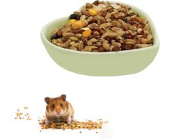 Hartvormige keramische voer- en drinkbak voor kleine huisdieren, ideaal voor hamsters, cavia's en konijnen - Wasbaar en duurzaam (Groen)