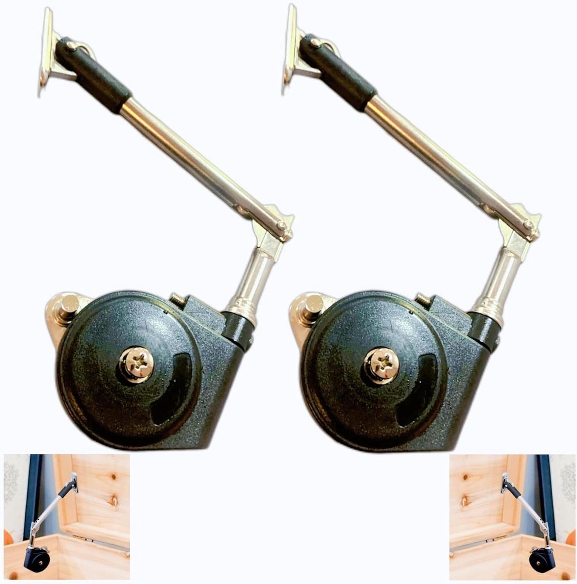 Scharnieren Soft Close - Dekselsteun Borst - Veilig Kast Sluiten - 105 Graden Open - 2 Stuks - Zwart