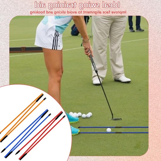 Golf Trainingshulpmiddelen: 2 Stuks Vouwbare Golf Align Sticks van 48,2 Inch voor Nauwkeurige Swing en Verbeterde Techniek van Merkloos — afbeelding 4