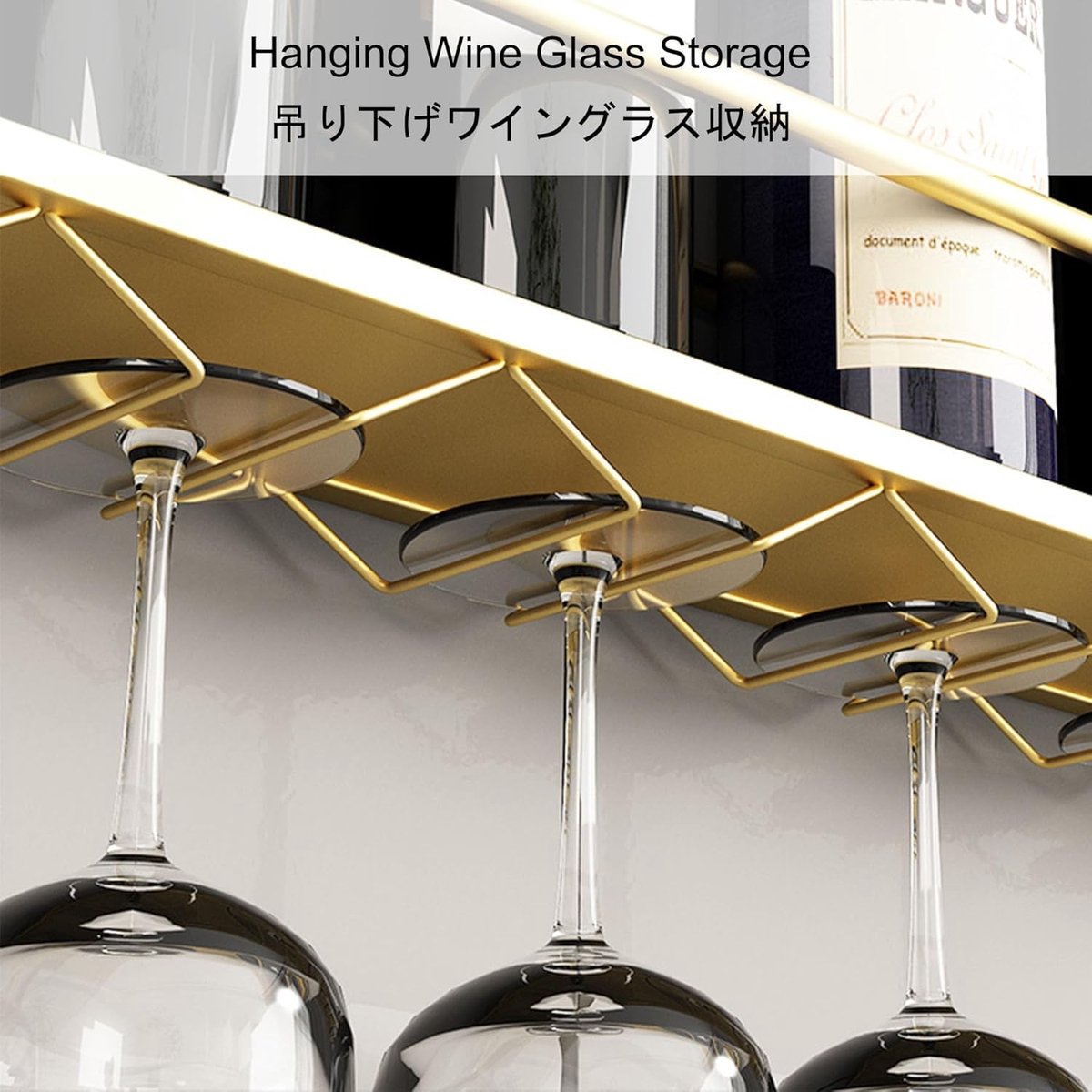 Wandwijnrek Industrieel met Glashouder 80x75x10 cm – Luxe Metalen Wijnrek voor Wandmontage – Flessenrek voor Wijnflessen, Glazen en Bar Accessoires – Modern Zwart/Koper/Goud Design voor Keuken, Woonkamer en Thuisbar – HomebyNicole