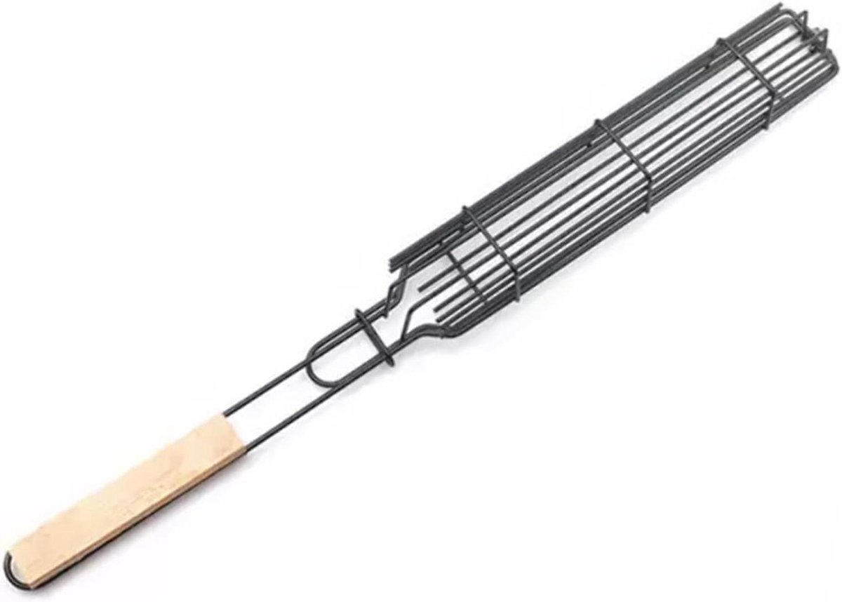 Barbecue Klem - Grill Tangen - Vlees Grillen - Met Vergrendeling - 49 cm Lengte - Houtkleur
