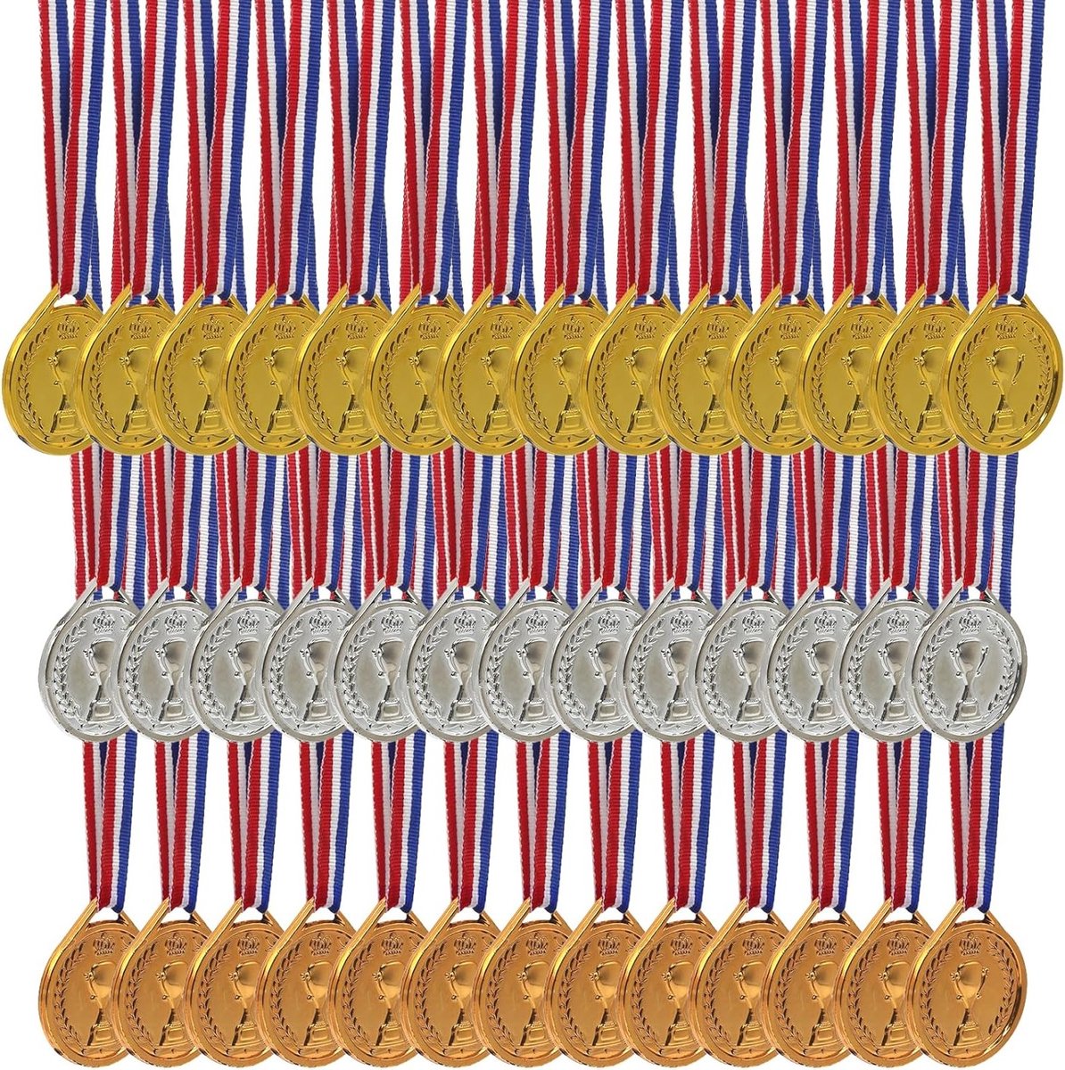 40 Stuks Olympische Medailles, Gepersonaliseerde Medaille voor Kinderen, Sportprijzen voor Verjaardagen, Voetbal en Skiën, Mini Olympiade, Diameter 3.8 cm