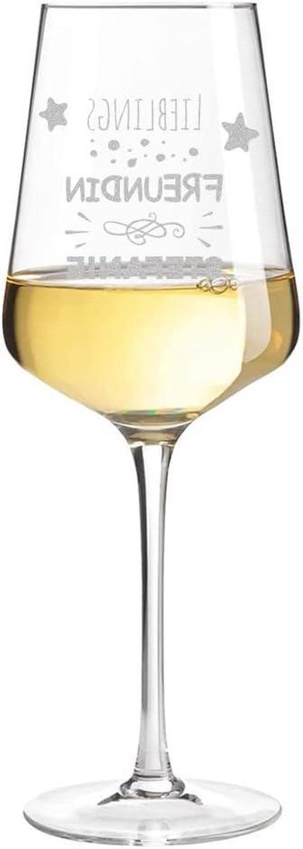 Wijnglas met gravure - Gepersonaliseerd glas - Cadeau geven - Uniek design - 560 ml - Helder
