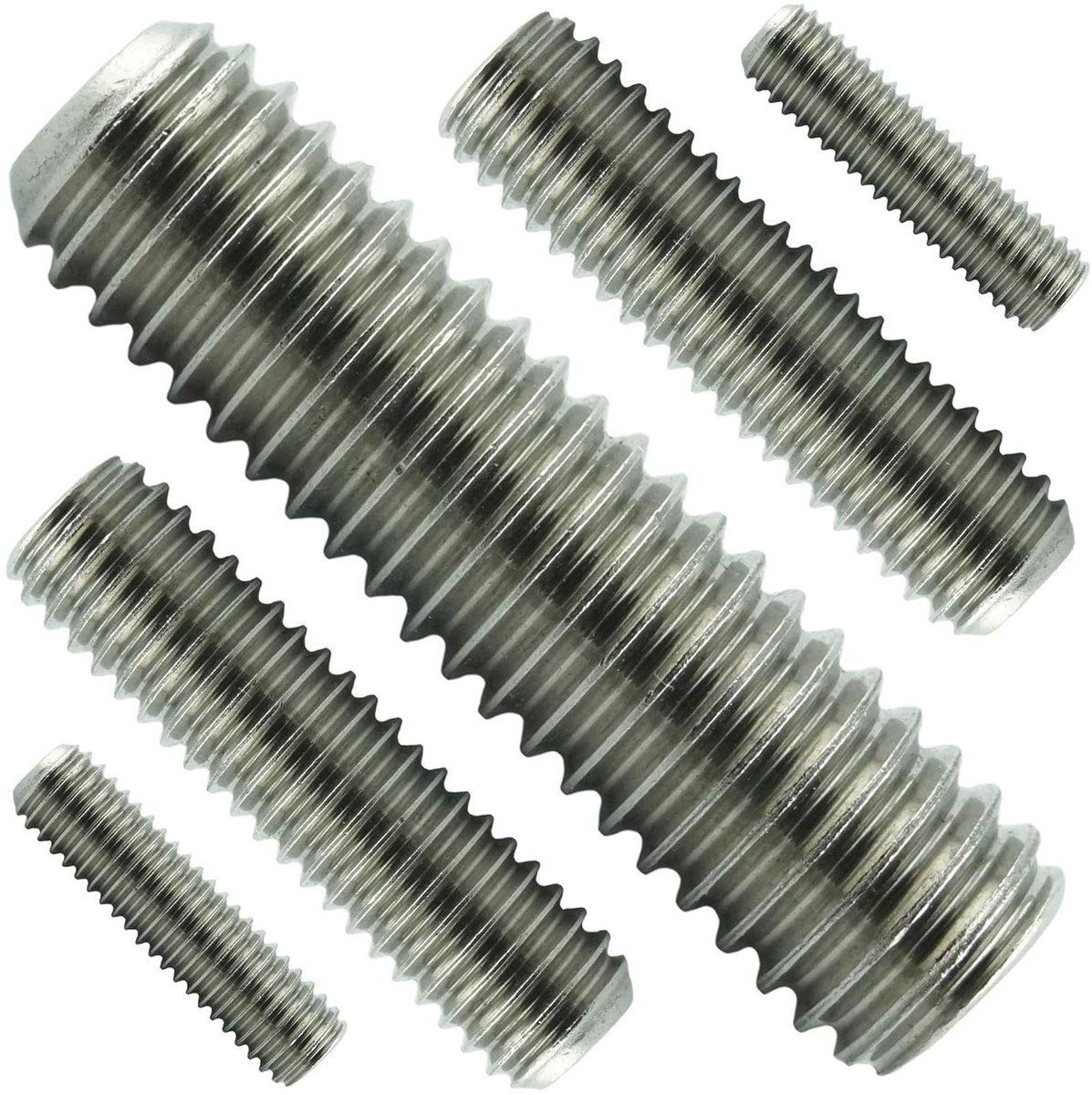 Stelschroeven - Zonder kop - Bevestigen van onderdelen - Roestvrij staal A2 - M8 x 100 mm - Zilver