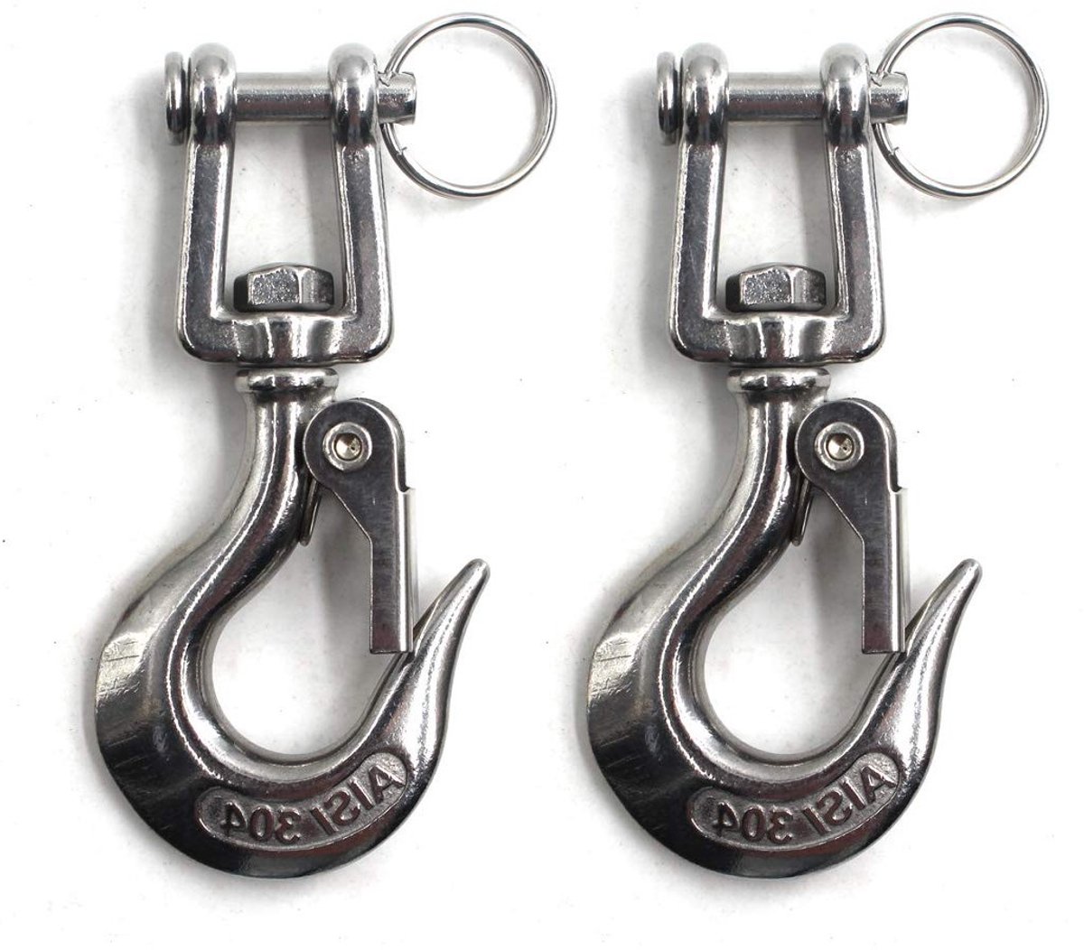 Zware RVS Hijshaak met Sluiting - Veiligheidshaak voor Lifting tot 150KG (Set van 2)