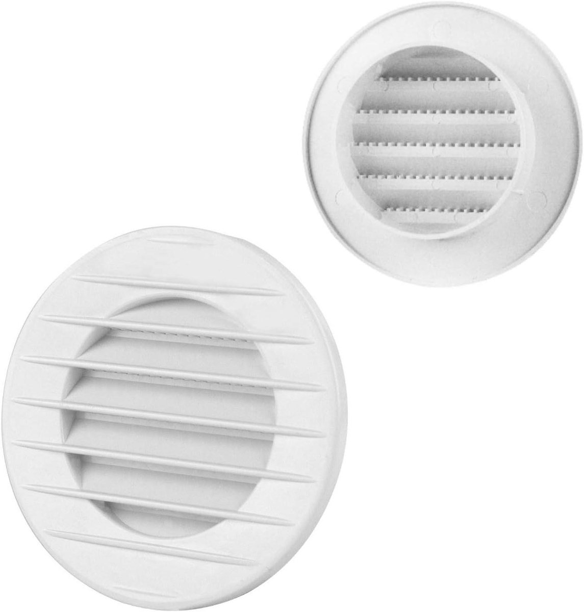 Ventilatierooster met insectenwering - Afvoerrooster buitenrooster - Ventilatie in huis - Geïntegreerde insectenbescherming - Ø 60 mm - Wit