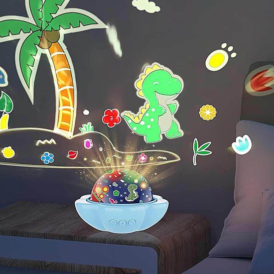 Kinderprojector Nachtlamp - Sterrenhemel Projector - Slaapkamer Verlichting - Dubbele Thema Kappen - 12 x 18 x 12 cm - Blauw — afbeelding 3