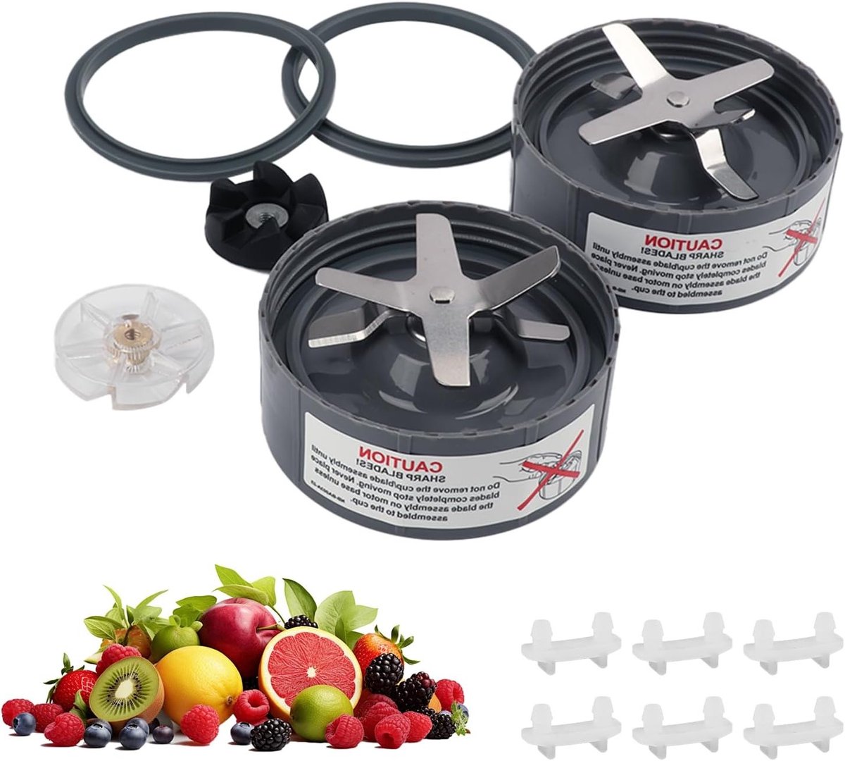 Reservemessen - Blenderonderdelen - Gezondheid Smoothies - Kruisontwerp - 2 Stuks - Zwart