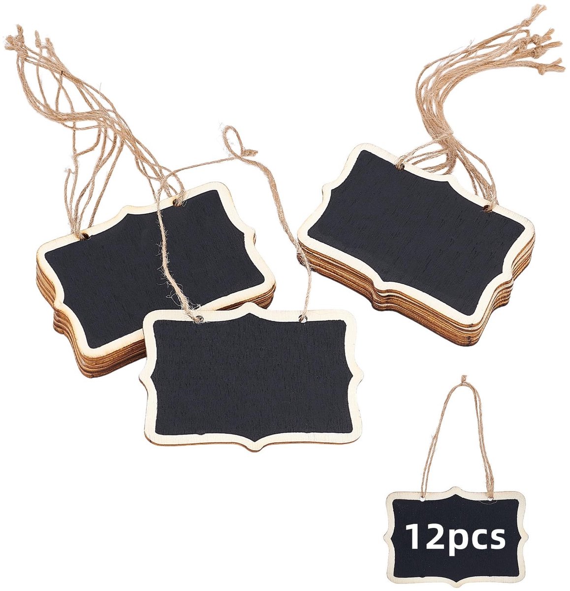 aladdien - Mini Krijtbordjes - Set van 12 - Houten Bordjes voor Bruiloften en Evenementen - Perfect voor Decoratie - Ideaal voor Feestjes - Geschikt...