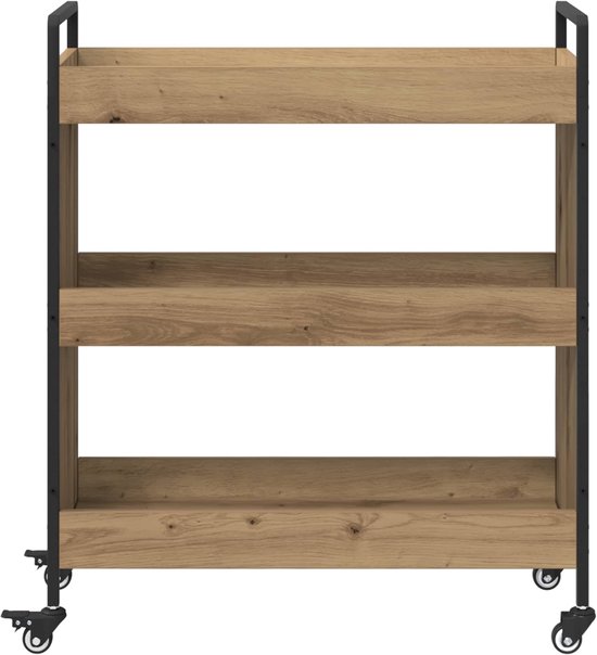 vidaXL - Keuken - Trolley - Artisan - Eiken - 70 - x - 30 - x - 82 - cm - Bewerkt - hout — afbeelding 3