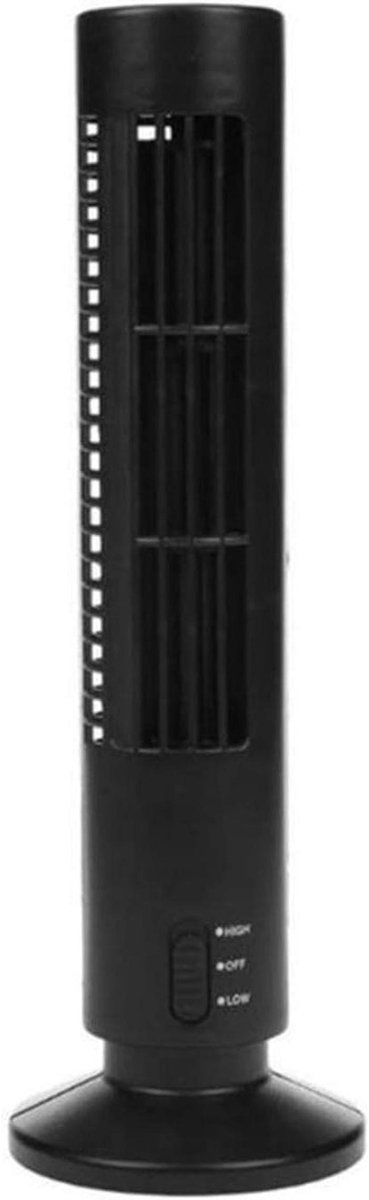 Staande Ventilator - Mini Koeler - Bureau Verkoeling - Stille Werking - 10cm Hoog - Zwart