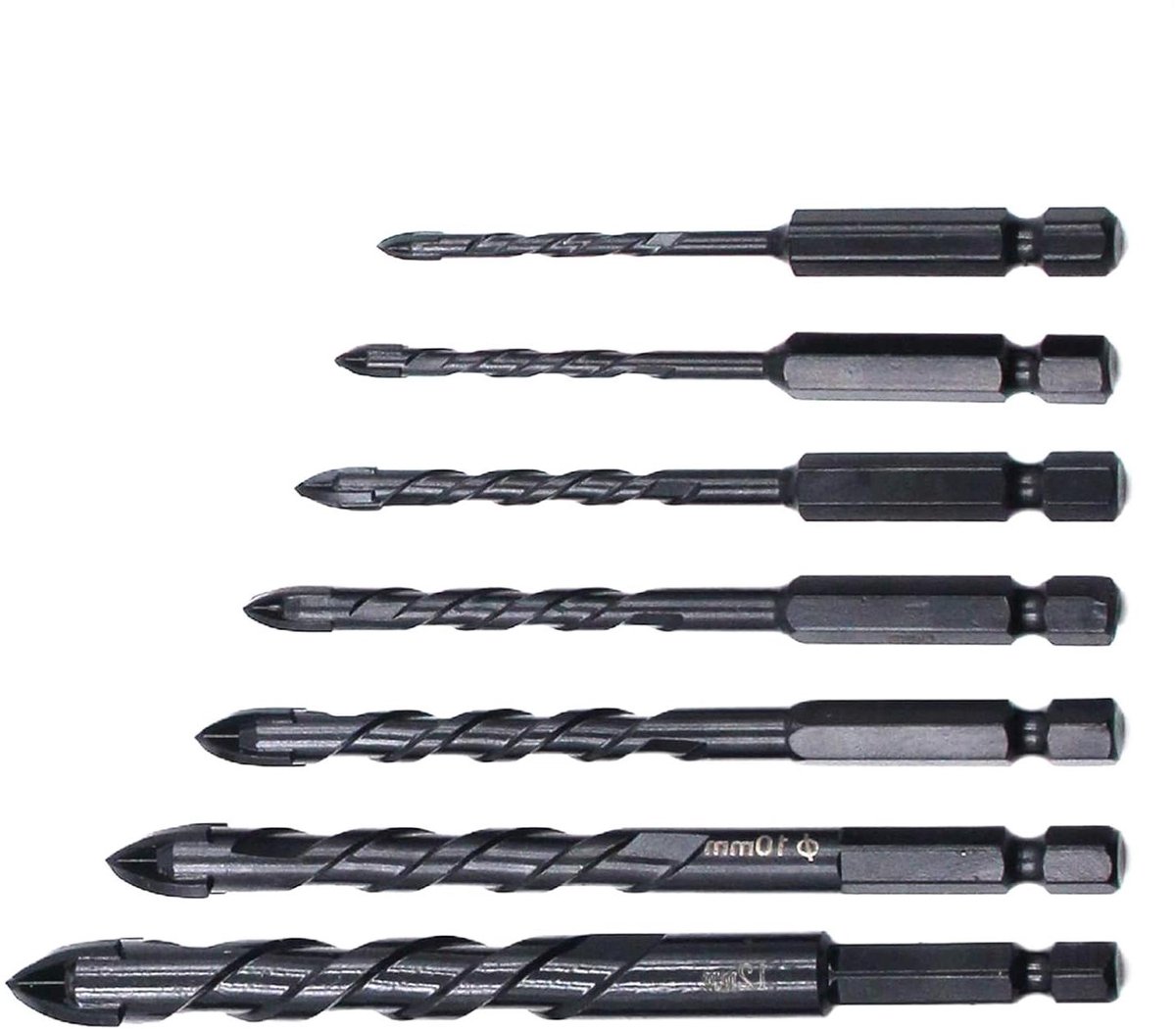 Steenboren Set - Metaalboren - Precisie Boren - Titanium Coating - 7 Stuks - Zilver