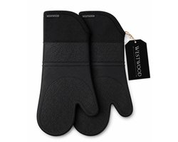 Westwood™ - Siliconen Ovenwanten - 2 Stuks - Ovenhandschoenen - Hittebestendig tot 250 °C - EN407 Gecertificeerd - Zwart