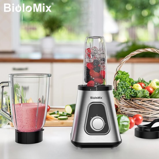 Innovastore Blender - Smoothie Blender - Comboblender - Multifunctionele Keukenmixer - Smoothie Meeneembeker 600ml - 1300W van Merkloos — afbeelding 5